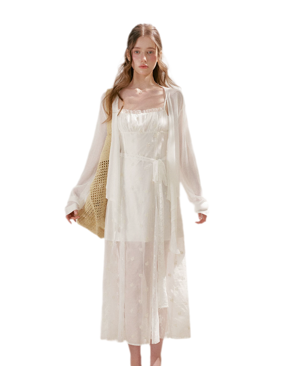 French Embroidered A-line Dress