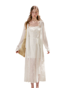 French Embroidered A-line Dress