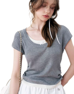Ruched Layered T-Shirt