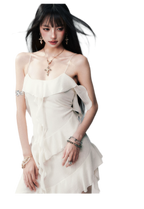 Ruffled Asymmetric Cami Dress