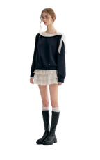 Balletcore Lace Collar Sweatshirt