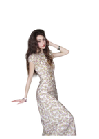 Misty Lilac Cotton Maxi Dress