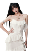Ruffled Asymmetric Cami Dress