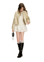 Irregular Cloud White A-line Skirt