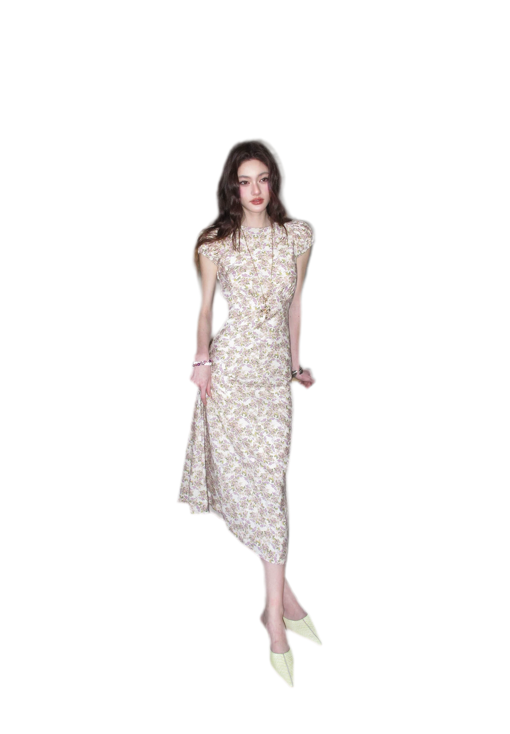Misty Lilac Cotton Maxi Dress
