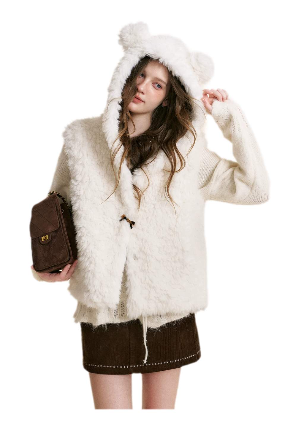 Bear Fleece Hooded Vest