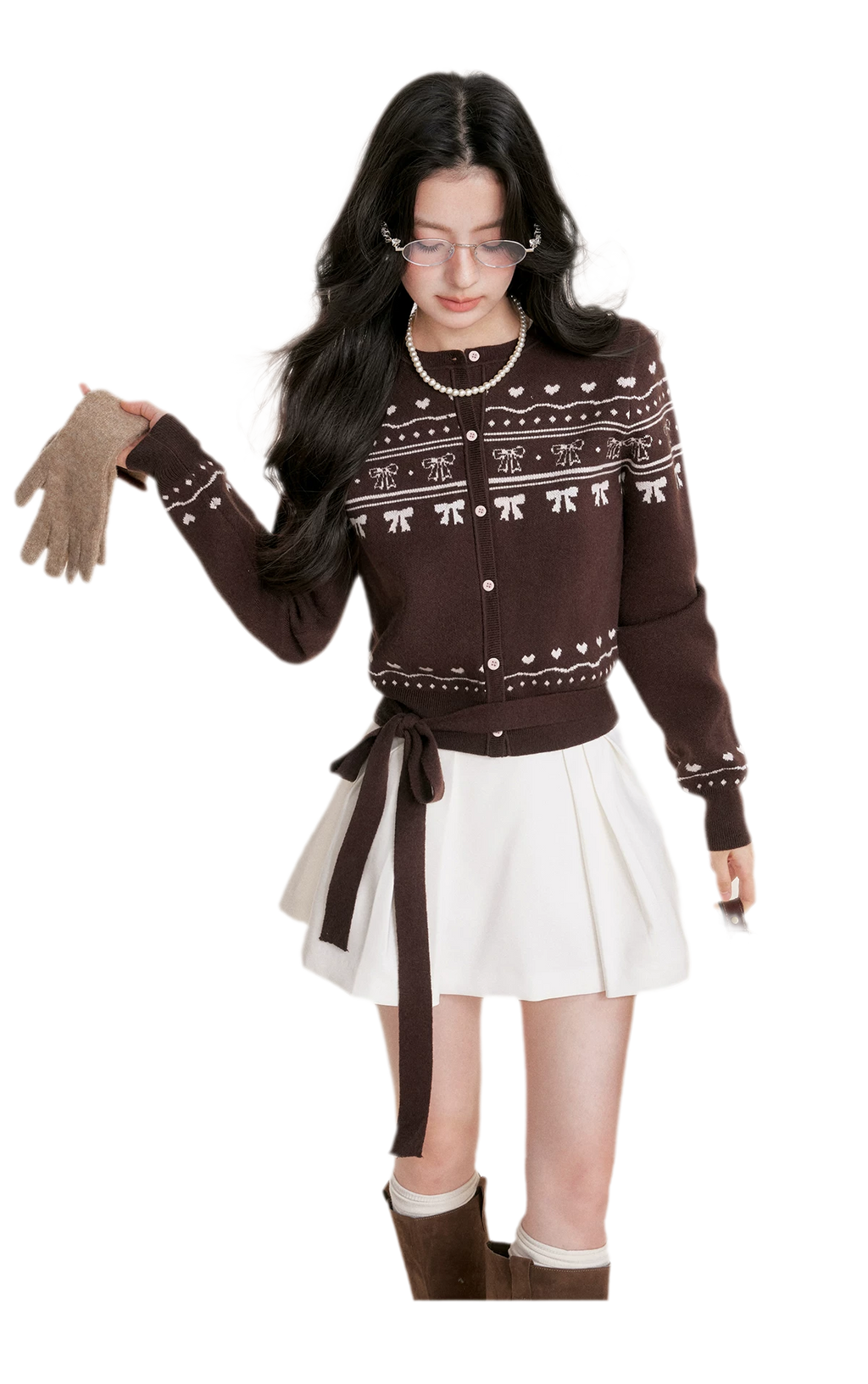 Fair Isle Tie Cardigan