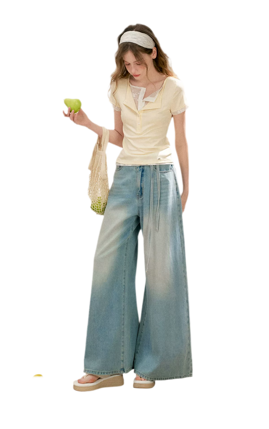 Double-Layer Collar Lace T-Shirt