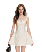 Lace-Trimmed A-Line Camisole Dress