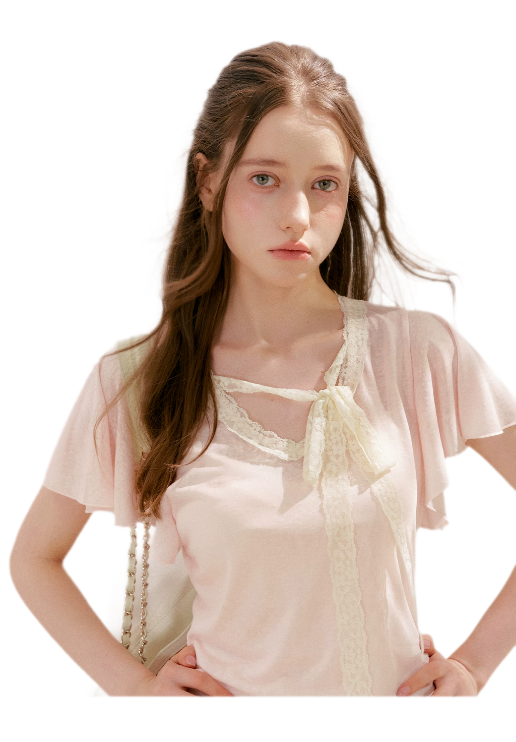 Snowflake Tencel Linen Lace T-shirt