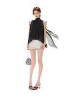 Embellished Satin Mini Skort
