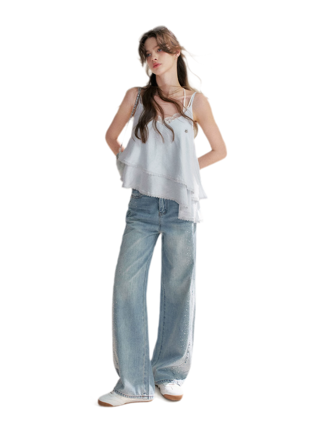 Asymmetrical Lace V-Neck Camisole