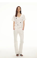 Relaxed Stylish V-Neck Short Sleeve T-Shirt