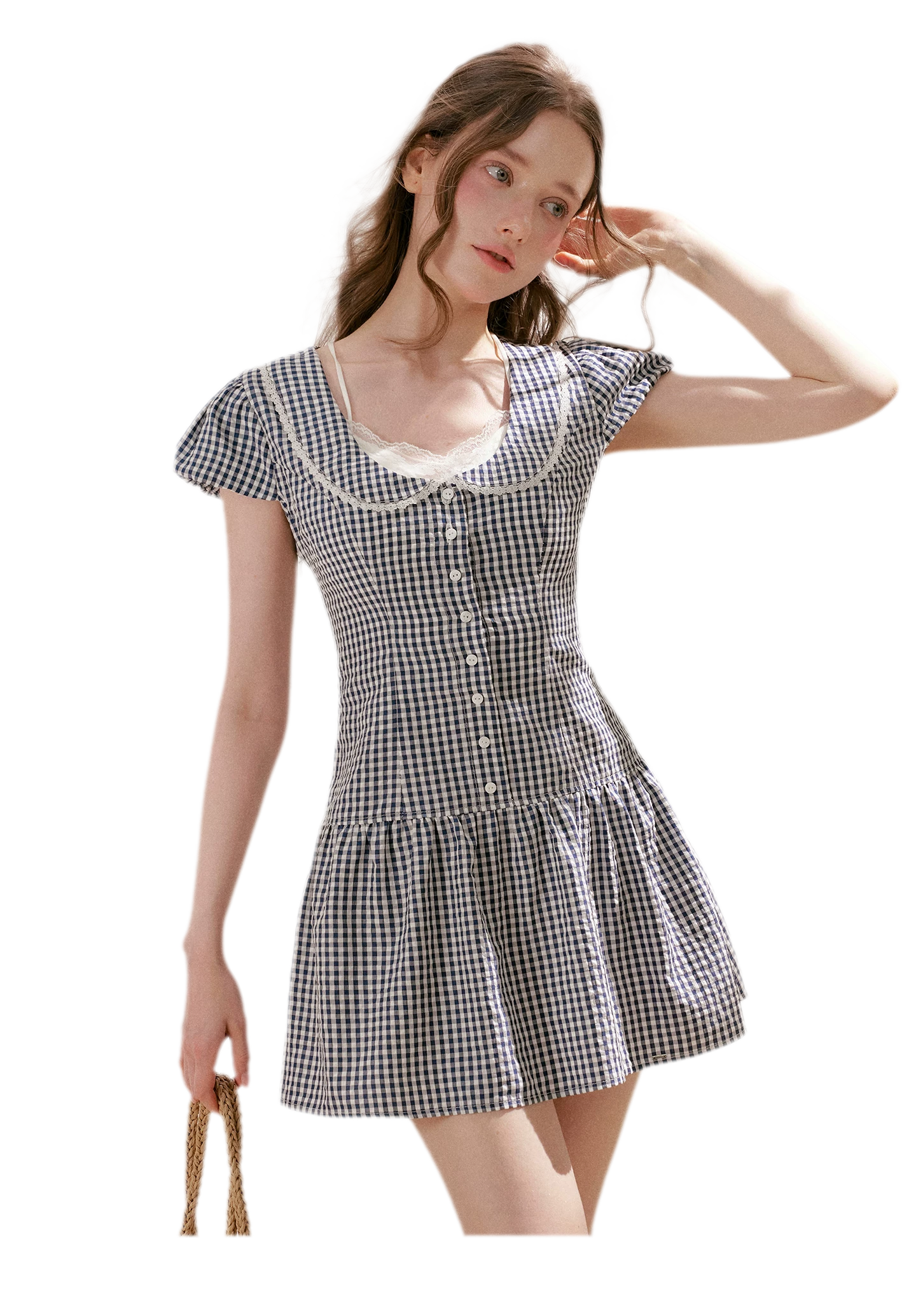 Lace Vintage Plaid Dress