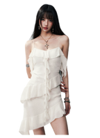 Ruffled Asymmetric Cami Dress