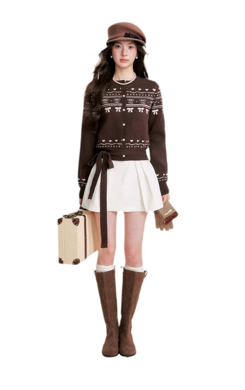 Fair Isle Tie Cardigan