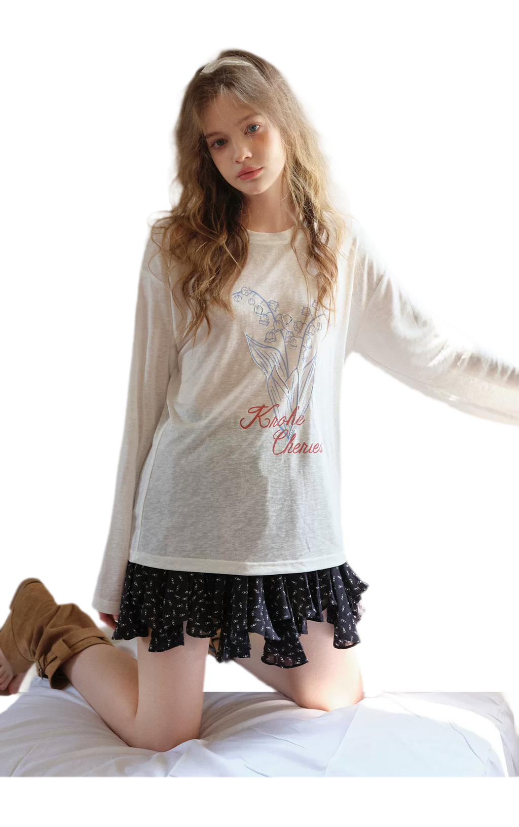 Hand-Drawn Floral Sun Protection Pullover