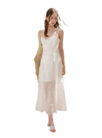 French Embroidered A-line Dress