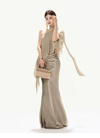 Amber Radiance Acetate Satin Mermaid Skirt