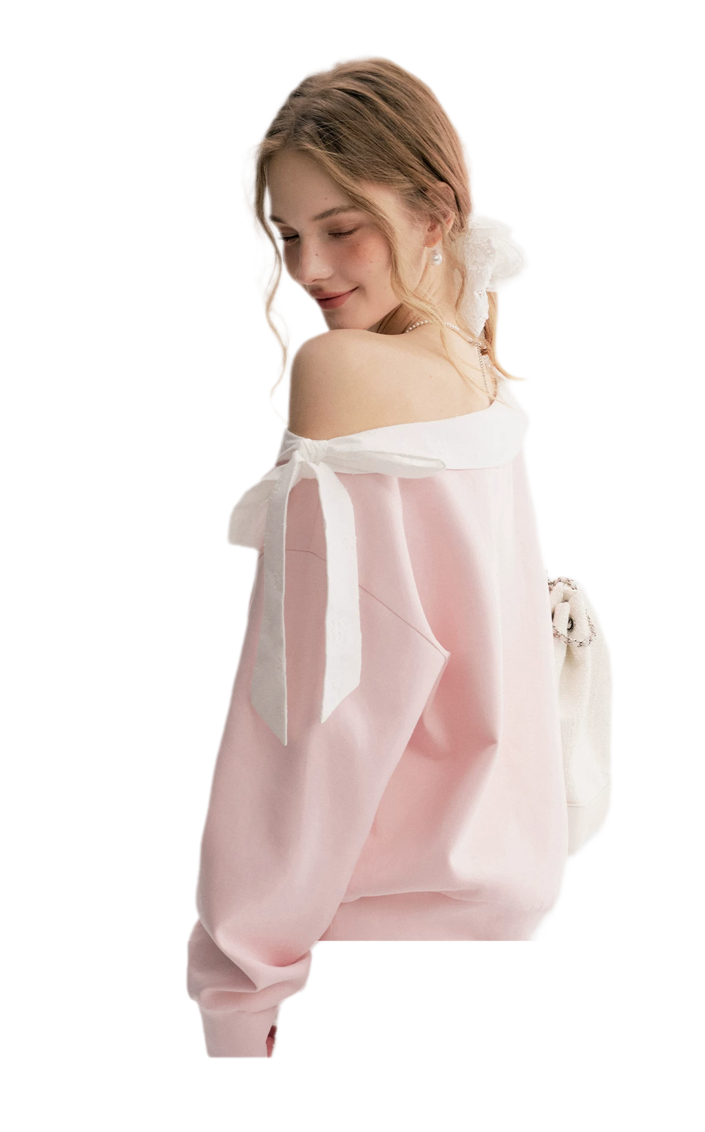 Balletcore Lace Collar Sweatshirt