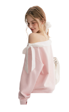 Balletcore Lace Collar Sweatshirt