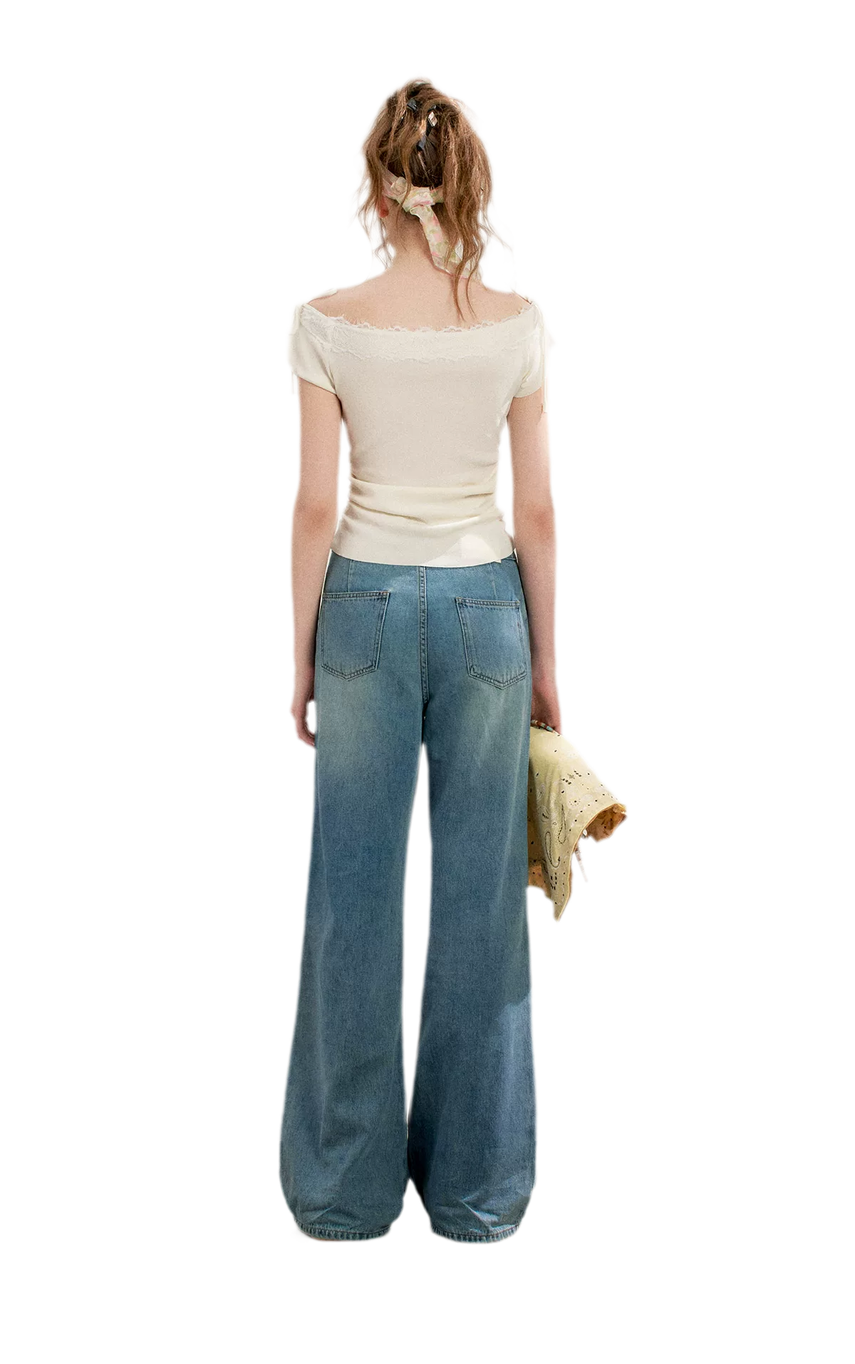 Lace Knit Denim Set