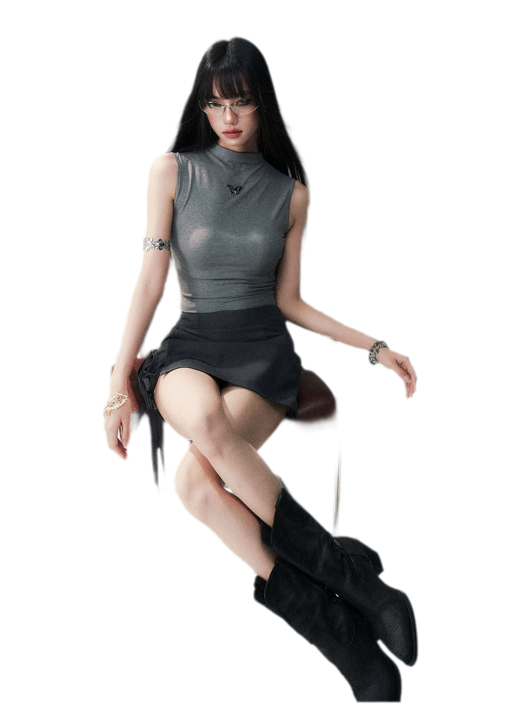 Sleeveless High Neck Tee