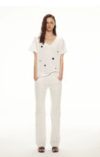Relaxed Stylish V-Neck Short Sleeve T-Shirt