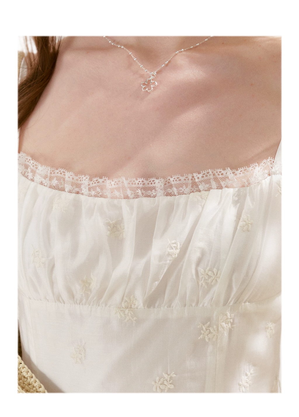French Embroidered A-line Dress