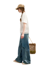 Soft Cotton Wide-Leg Jeans with Bow Detail