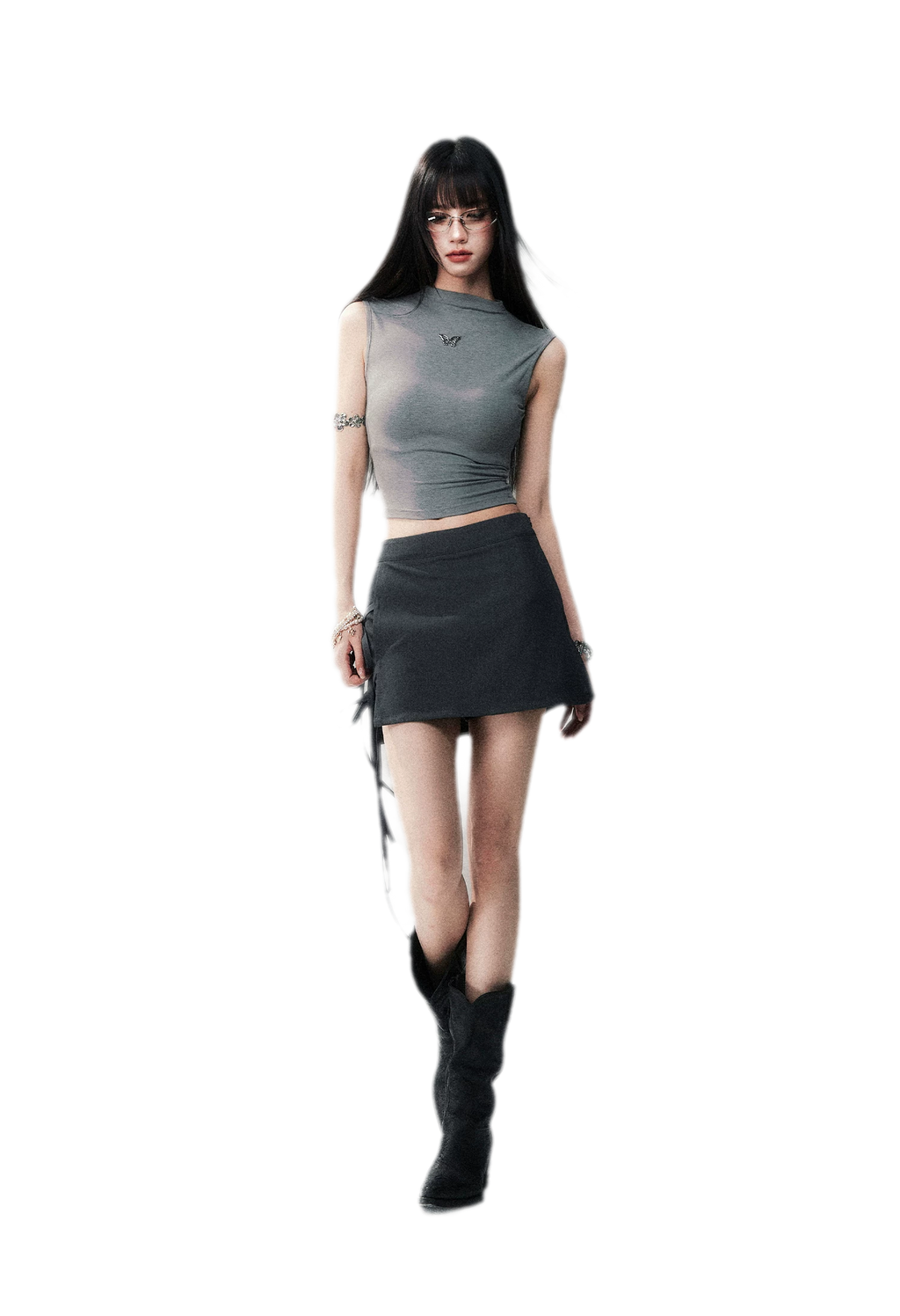 Sleeveless High Neck Tee