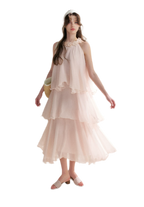 Chiffon Floral Halter Long Dress