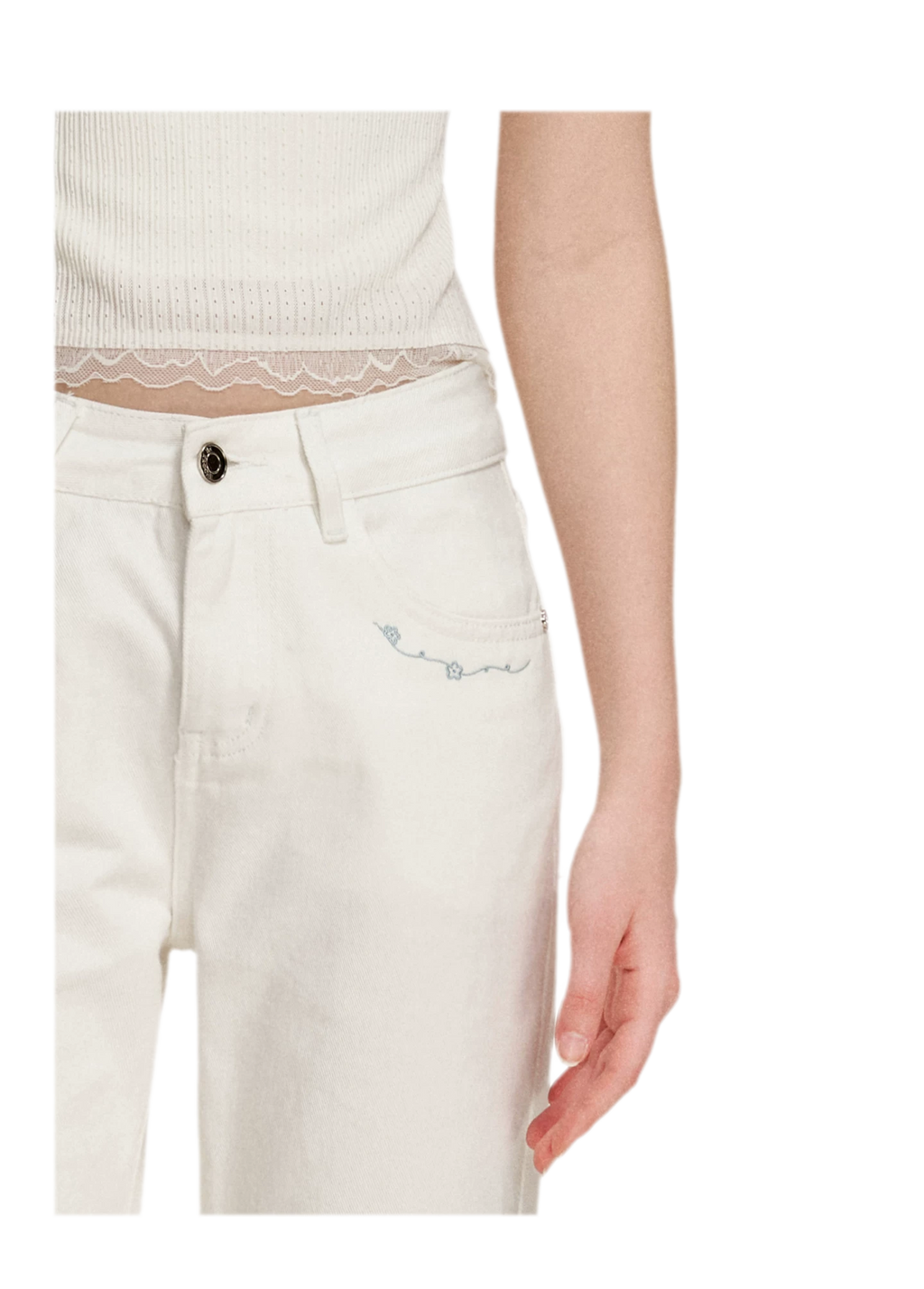 Embroidered Flared Jeans