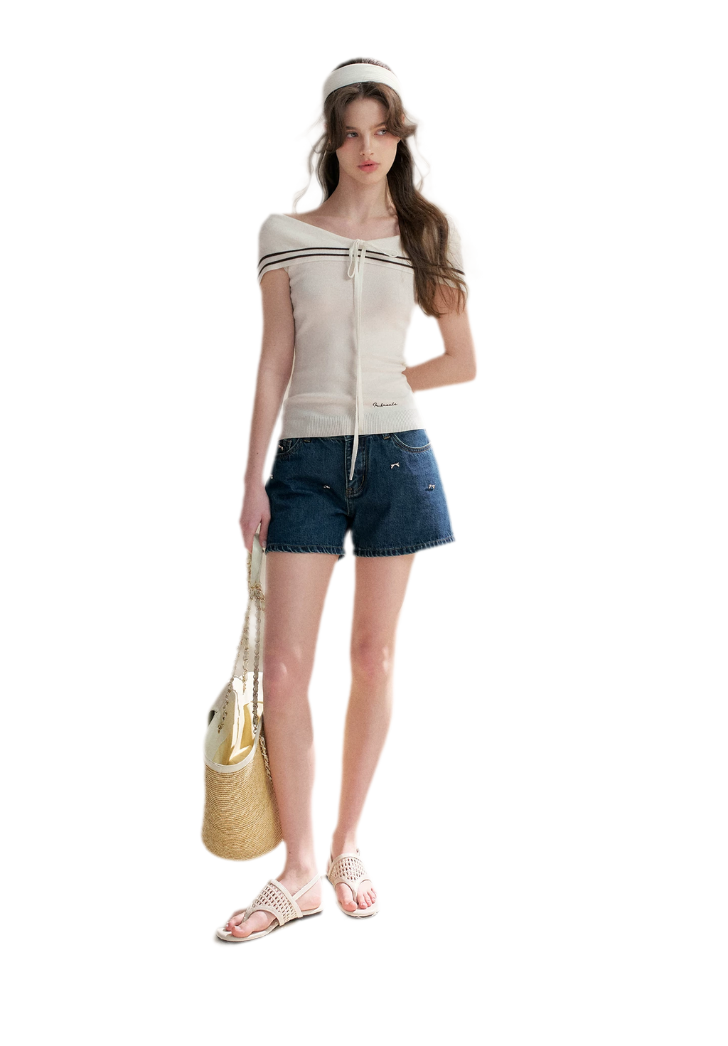 V-Neck Tie Knit Top