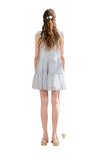 Tencel Embroidered Ruffle A-line Dress