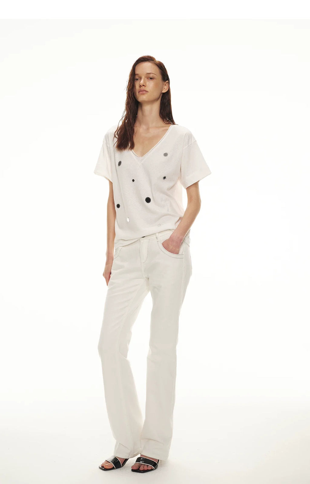 Relaxed Stylish V-Neck Short Sleeve T-Shirt