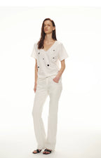 Relaxed Stylish V-Neck Short Sleeve T-Shirt
