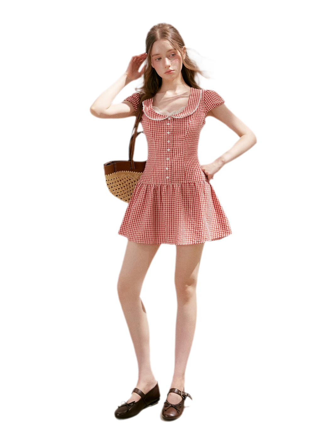 Lace Vintage Plaid Dress