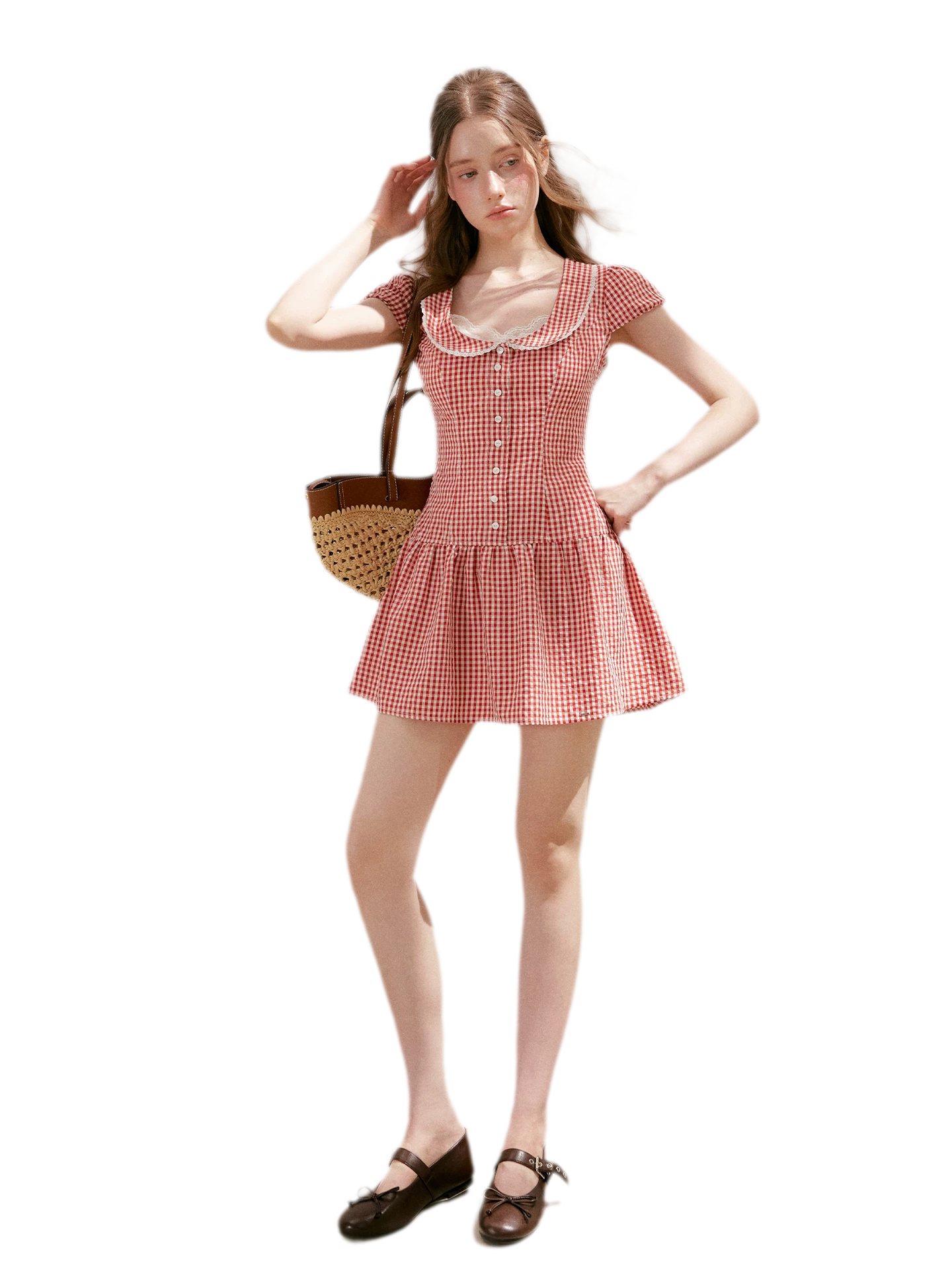 Lace Vintage Plaid Dress