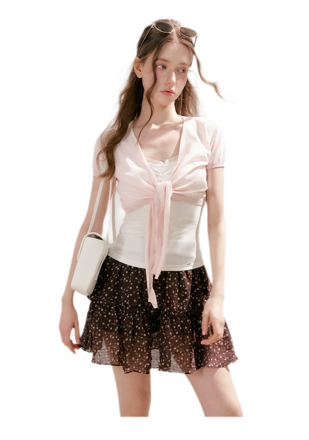 Sportique Cropped Knit Cardigan
