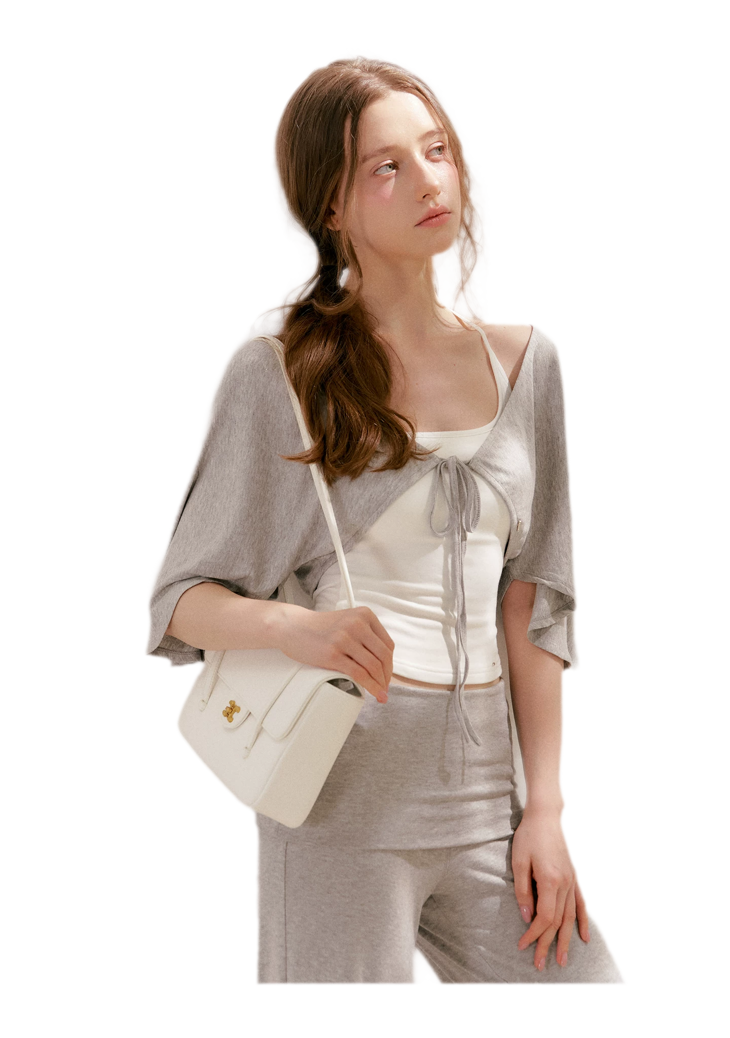 Airy Cloud U-Neck Vest & Batwing