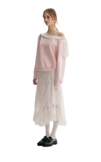 Balletcore Lace Collar Sweatshirt