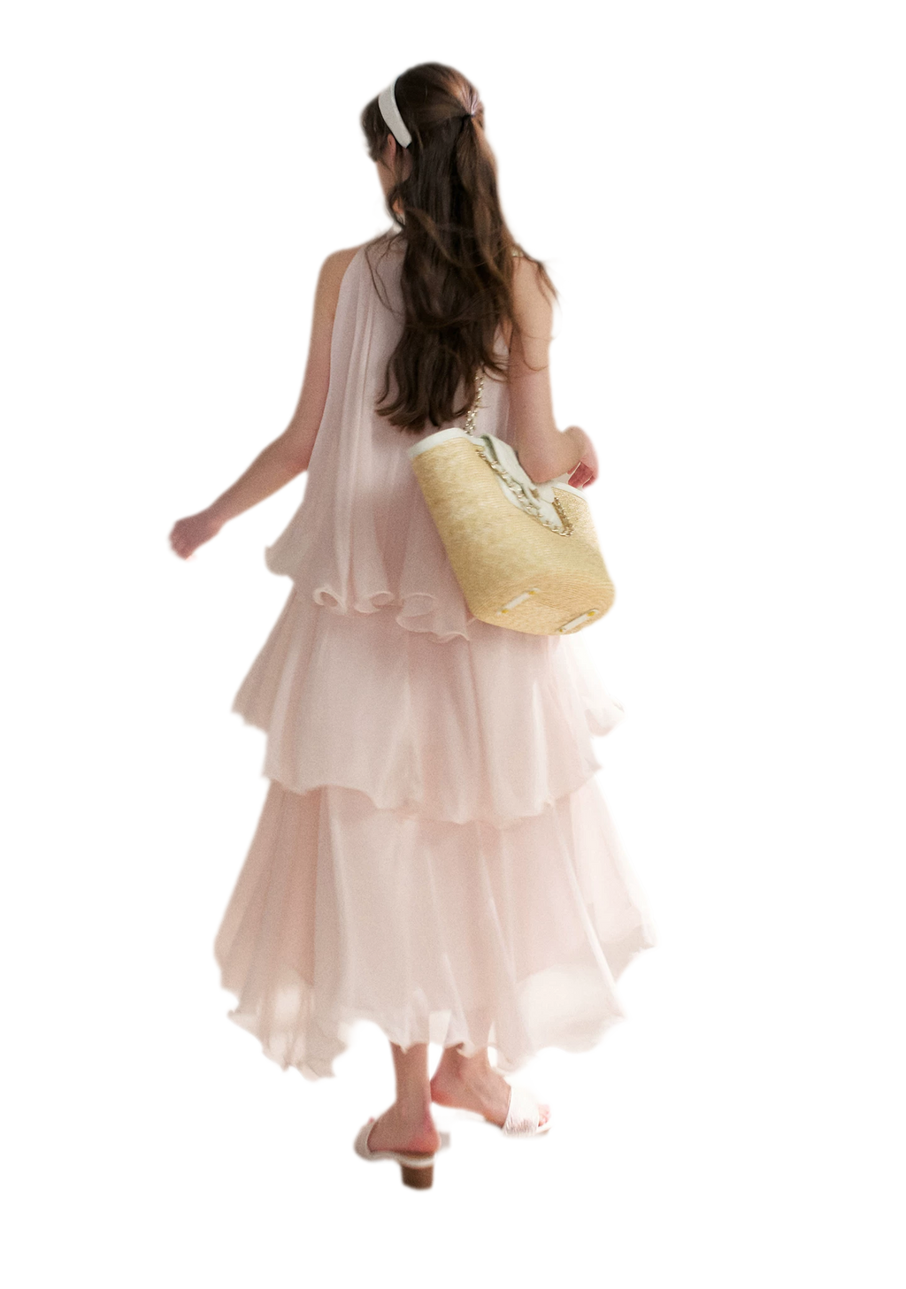 Chiffon Floral Halter Long Dress