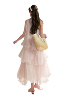 Chiffon Floral Halter Long Dress