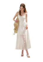French Embroidered A-line Dress