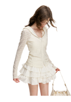 Irregular Cloud White A-line Skirt