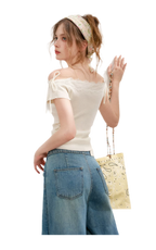 Soft Cotton Wide-Leg Jeans with Bow Detail