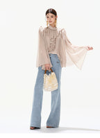 Lightweight Ruffle Collar Sleeveless Chiffon Blouse