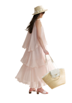 Chiffon Floral Halter Long Dress