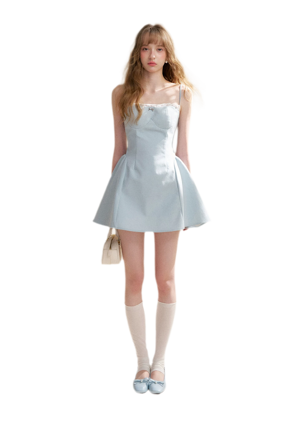 Lace-Trimmed A-Line Camisole Dress